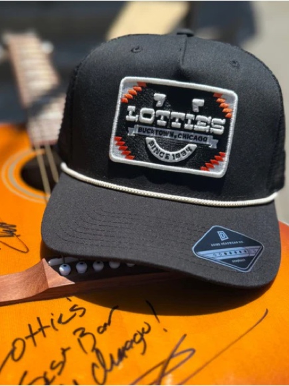 Lotties Black Rope-Front Patch Cap - Bucktown, Chicago